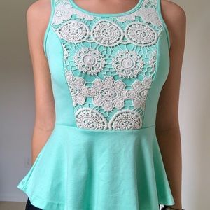 Teal peplum top